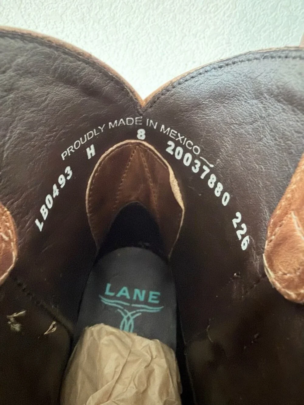 Lane Boots LEXINGTON Brown Cowboy Bootie Womens 8 Western Cowgirl Short Snip Toe